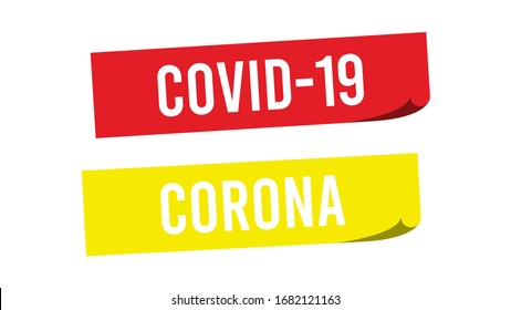 Covid 19 or corona sign. Vector design can use for banner, sticker, or tag. Eps 10