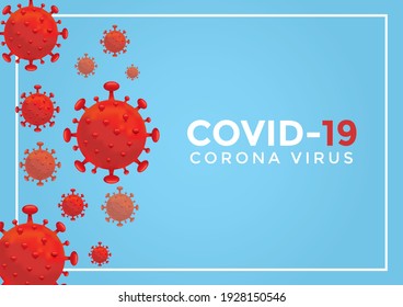 covid 19 corona virus in blue background