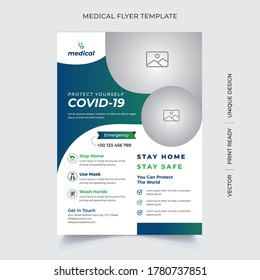 COVID 19 corona virus conference flyer template design