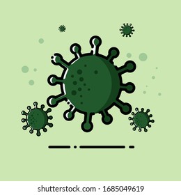 Covid 19 corona virus logo flat on color background, Covid 19 corona virus icons, Covid 19 corona virus icon vector graphics.