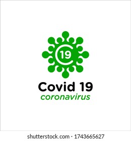 Covid 19 corona virus logo design template