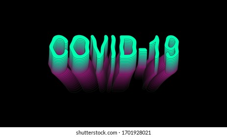 COVID 19 Corona Virus Pandemic Global Wuhan Blend Text Design Vector COVID-19 Health sick allert warning