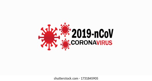 Covid 19, corona virus pandemic global warning, red coronavirus symbol and icon vector illustration. 