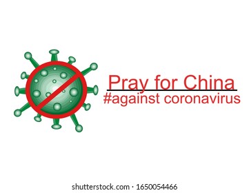 Covid 19 Corona virus pray for China against corona virus vector illustration