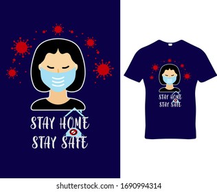 COVID 19 Corona virus t-shirt design template vector.