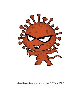 Covid 19 Corona Viruses Monster Mascot Character design vector