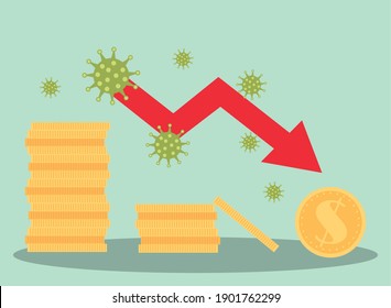 cóvid 19 brote de coronavirus colapsó el mercado mundial y el vector de crisis económica