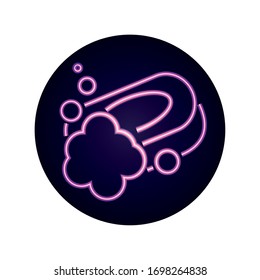covid 19 coronavirus pandemic use soap for cleaning vector illustration neon style icon