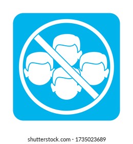 covid 19 coronavirus prevention avoid crowded places vector illustration block style icon