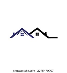 COVID 19 or coronavirus protection campaign logo. Self isolation appeal as sign or symbol. Virus prevention concept. Vector illustration.Stay at home text under house roof with heart above chimney. 