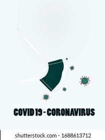 Covid 19- coronavirus and protective mask. vector illustration