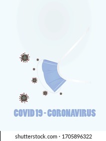 Covid 19- coronavirus and protective mask. vector illustration