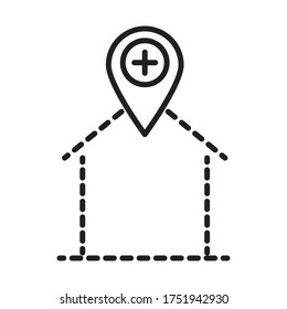 covid 19 coronavirus social distancing prevention, stay at home safe quarantine, outbreak spreading vector illustration line style icon