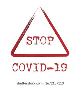 Covid 19 Cartel de símbolo de icono del vector Coronavirus. Stop Novel Coronavirus brote covid-19 2019-nCoV síntomas en Wuhan China.