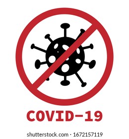 Covid 19 Coronavirus vector icon sign banner. Stop Novel Coronavirus outbreak covid-19 2019-nCoV symptoms in Wuhan China.