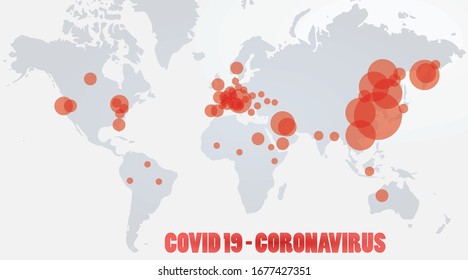Covid 19- mapa mundial del coronavirus. ilustración vectorial