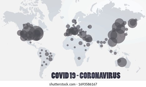 Covid 19- coronavirus world map. vector illustration