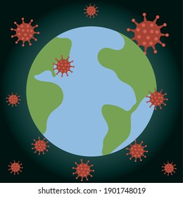 Covid 19 Coronavirus-Weltkarte Ausbruch Krise Vektorgrafik
