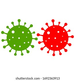 Covid 19 with coronaviruses. Virus symbol on a white background with icons