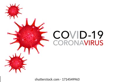 Covid 19, covid-19, corona virus pandemic global warning, red coronavirus symbol and icon vector illustration