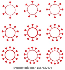 Covid 19, covid-19 pandemic global warning, coronavirus symbol and icon vector illustration. Coronavirus, COVID 19, 2019-ncov signs.