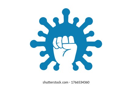 covid 19 fist icon illustration vector logo