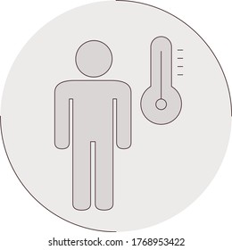 COVID 19 Flaches Symbol für menschliche Temperatur