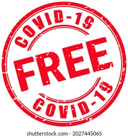 Covid 19 free stamp isolated on white background
