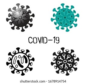 COVID 19 icon vector, corona virus icon vector sets