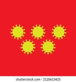 Covid 19 Illustration with red and yellow color