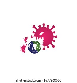 COVID -19  logo vector template illustration