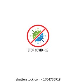 COVID -19  logo vector template illustration
