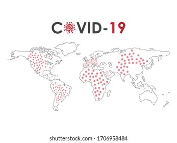 covid 19 map - vector illustration 