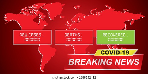 Covid 19 medical concept. Vector illustration breaking news wallpaper of Corona virus.