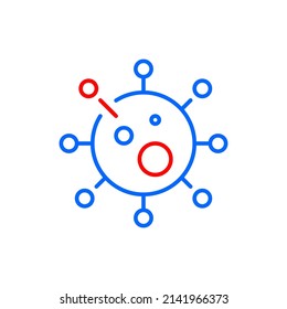 Covid 19 moléculas. Icono de trazo de píxeles perfecto, modificable