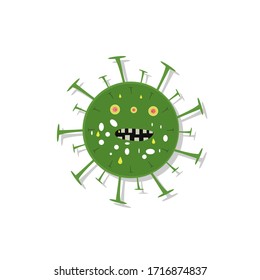 covid 19 monster c orona virus attack, icon, emblem, pandemic virus logo, immunity protection, healthy vector illustration
