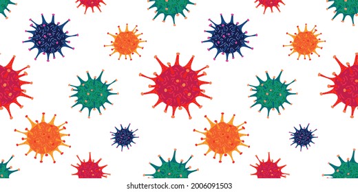 Covid 19, pandemic coronavirus mutation, variant concept, virus pattern design