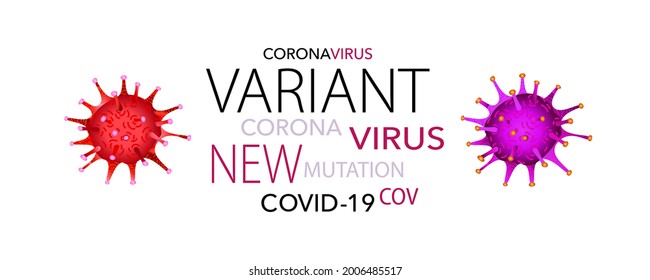 Covid 19, pandemic coronavirus mutation, variant concept, virus icon symbol, global warning.  Covid-19 vector illustration background
