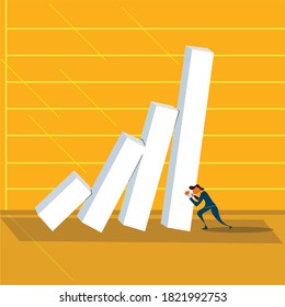 Covid 19 pandemic global economy impact illustration and infographic 