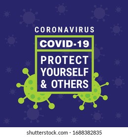 Covid 19  Poster with virus icon on background