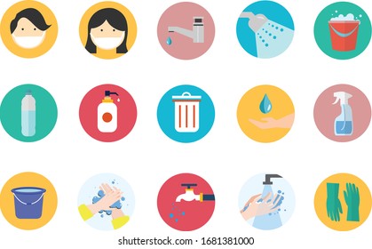 Covid 19 Prevention Measures- Icon set
