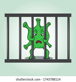 Covid 19 in der Darstellung von Gefängnisvektoren