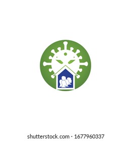 COVID -19 protection  logo vector template illustration