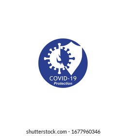COVID -19 protection  logo vector template illustration
