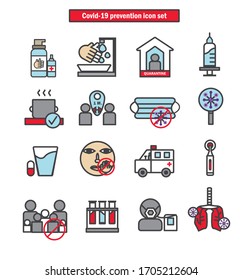 covid 19 Schutz Vektorillustration editable Strich Icons Set. Coronavirus Beratung für die Öffentlichkeit über Symbole.