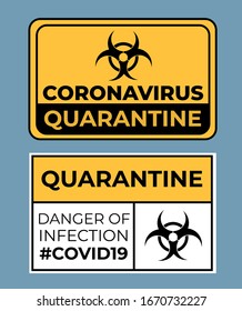 Covid 19 quarantine room with quarantine and outbreak alert sign at hospital.Coronavirus in China. Novel coronavirus (2019-nCoV). Danger of infection