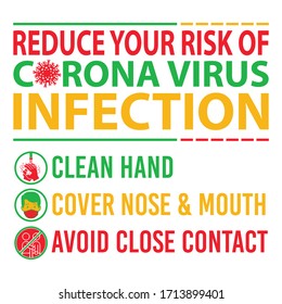 Covid 19 reduce your risk of corona virus: Covid 19 Saying & quotes:100% vector colour tshirt, pillow,mug, sticker and other Printing media.