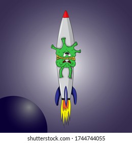 covid 19 and rocket vector illustration eps 10