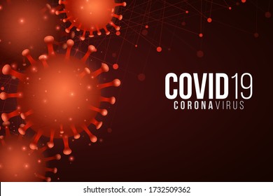 Covid 19 science background. Pathogen organism. Plexus backdrop. Medical banner. Vector illustration. EPS 10