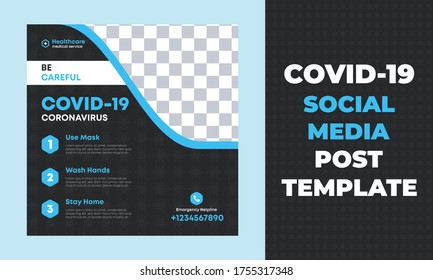 COVID -19 social media post design  modern and creative social media post  design medical health care social media template